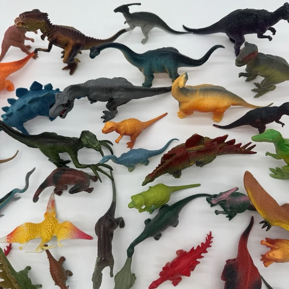 50+ Pc Dinosaur Toy Lot 48 Dinos‎ 5 Accessories Mixed Brands Vintage